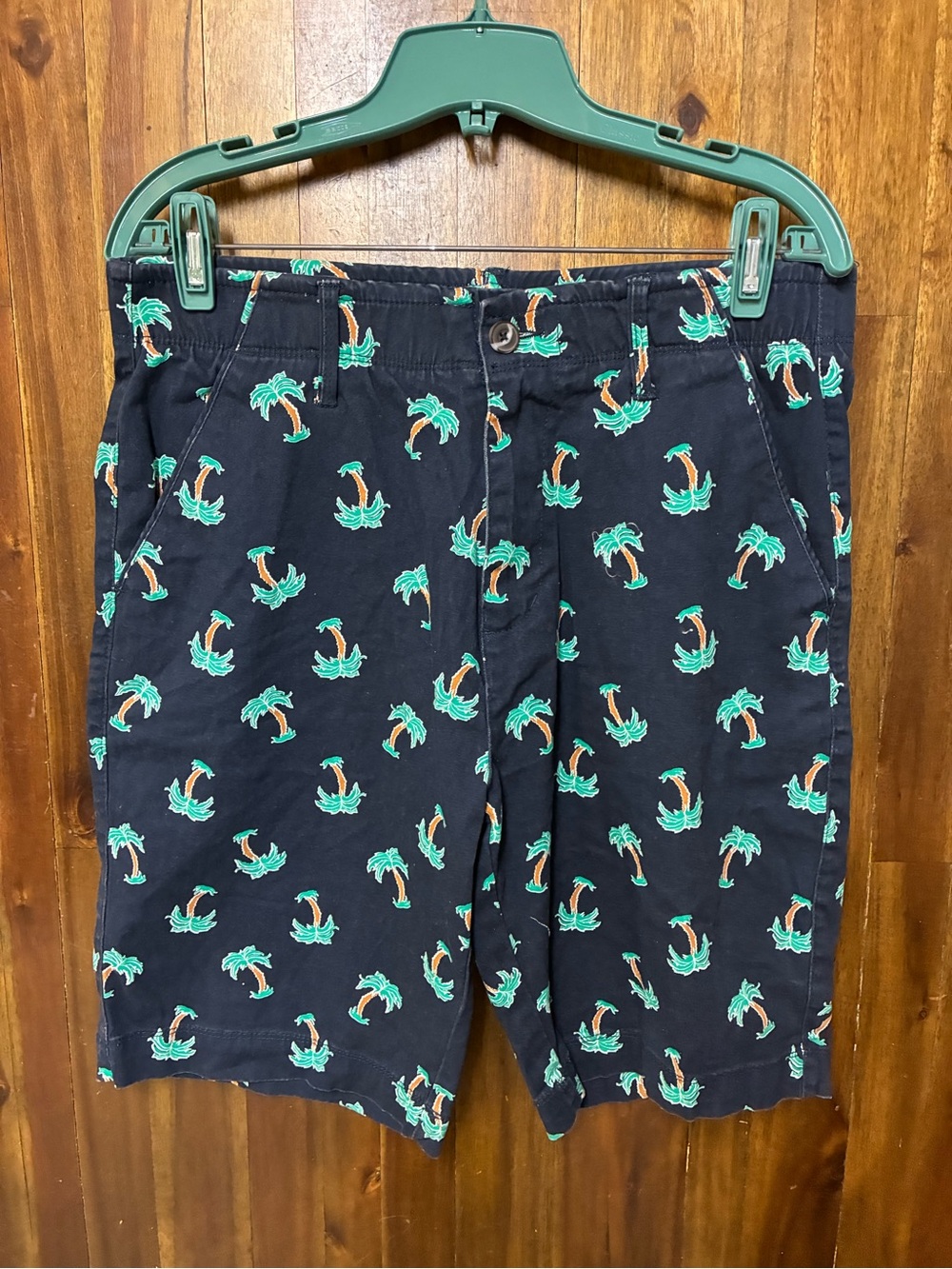 Plugg Men’s Navy Palm Tree Print Cotton Shorts (32W)